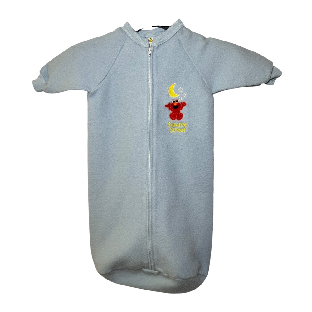 Vintage Sesame Street Elmo Blue Fleece Sleep Sack Baby Up To 19 Lbs Zip Front